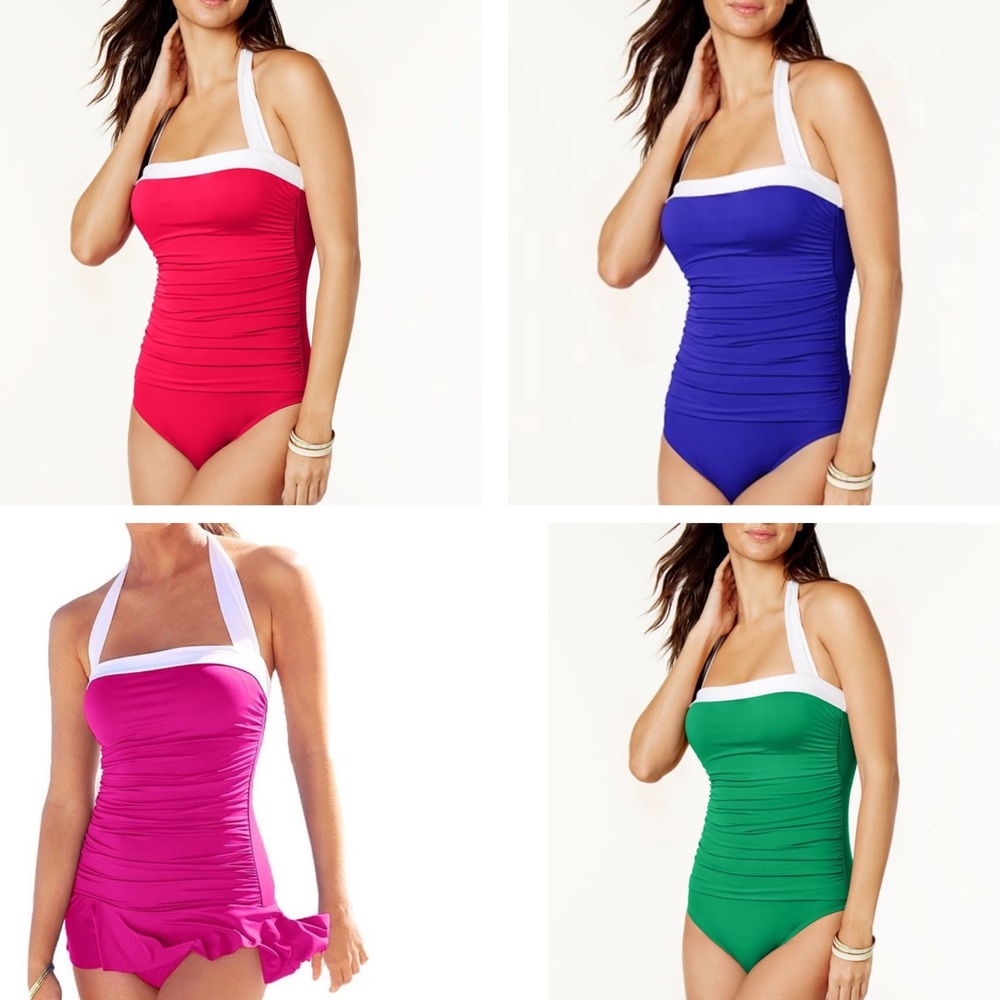 Lauren Ralph Lauren green ruched halter one-piece - Picture 8 of 8